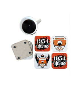 Ghostbastır Design Adanaspor Dekoratif Ahşap Bardak Altlığı Seti 0113
