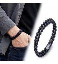Moncuk Design Çift Oniks Çelik Bileklik 33512B20D5