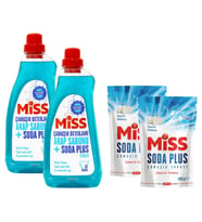 Miss Sıvı Çamaşır Deterjanı Arap Sabunu ve Soda Etkili 1.5 lt ve Soda Plus Beyaz Sabun 500 gr 4 lü Se