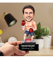 Kişiye Özel Boksör Karikatürlü Biblo