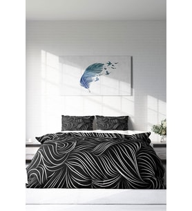 Çift Kişilik ( Lastikli Çarşaflı ) %100 Pamuk Saten Nevresim Takımı Zebra Stripes