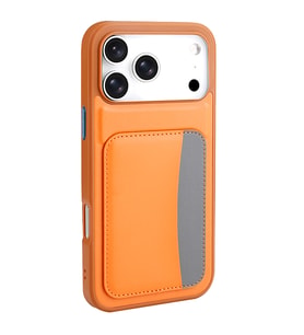 Apple iPhone 17 Pro Uyumlu Kılıf Kartlıklı Zore X-Kart Silikon Kapak (Turuncu)