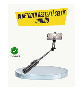 Bluetooth Selfie Çubuğu – Işıklı, Katlanabilir, Uzaktan Kumandalı