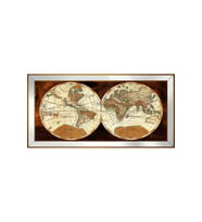 Harita Temalı Kanvas Tablo 50 x 70 cm Gold Çerçeve