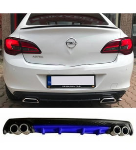 Opel Astra J Sedan Mavi Difüzör Çiftli Yuvarlak Egzoz Görünümlü D Tip Difizör