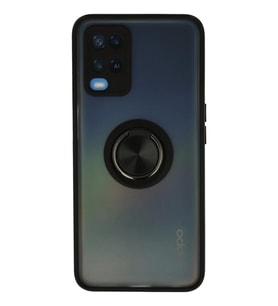 Newface Oppo A54 4G Kılıf Montreal Yüzüklü Silikon Kapak - Siyah