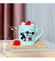 Mickey & Minnie Mouse Sevgili Eş Tasarımlı Kişiye Özel Yeşil Türk Kahvesi Fincanı