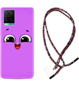 Vivo Y11S Y21S Y20 Y20S Y70 Kılıf Boyun Asklı Rasta Silikon Purple Sweety 1717