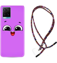 Vivo Y11S Y21S Y20 Y20S Y70 Kılıf Boyun Asklı Rasta Silikon Purple Sweety 1717