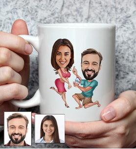 Kişiye Özel Sevgili Tasarımlı Karikatürlü Kupa Bardak