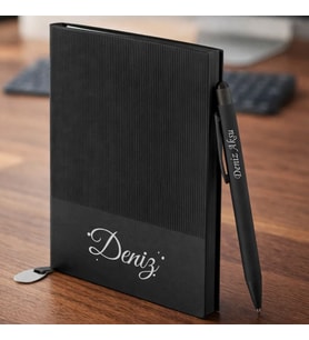 BK Gift Kişiye Özel İsimli Defter Kalem Seti -3, Hediye Kutulu Premium Not Defteri Seti, Kurumsal Promosyon Seti