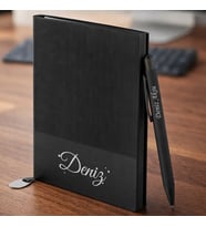 BK Gift Kişiye Özel İsimli Defter Kalem Seti -3, Hediye Kutulu Premium Not Defteri Seti, Kurumsal Promosyon Seti