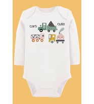 Organik Baskılı Pamuklu Unisex Bebek Body UZUNKOLE90