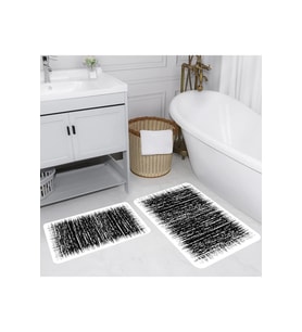 Rovigo Home Dijital Baskılı 2'li Banyo paspas Takımı RVG5148 (Siyah)