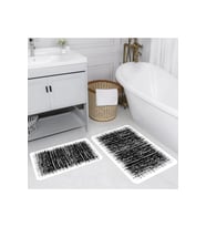 Rovigo Home Dijital Baskılı 2'li Banyo paspas Takımı RVG5148 (Siyah)