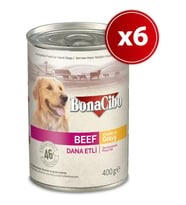 Bonacibo Soslu Dana Etli Yaş Yetişkin Köpek Konserve Maması 400GR x 6 Adet