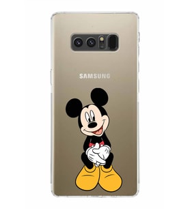Samsung Galaxy Note 8  Kamera Korumalı Kapak Mickey Mouse Tasarımlı  Şeffaf  Kılıf