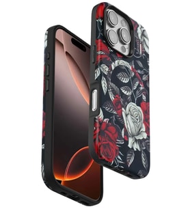 Iphone 16 Flower Series Magsafe Kapak - Siyah