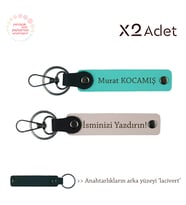Dayıya 14 Şubat Armağanı, İsim & Soyisim Kişiselleştirilmiş 2’li Anahtarlık, Pudra-Turkuaz-Lacivert