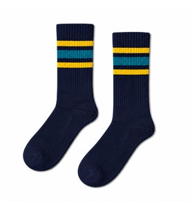 Carnaval Lacivert Çizgili Yarım Havlu Unisex Soket Çorap