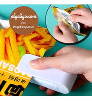 Pilli Poşet Kapatıcı Super Sealer Paket Kapatıcı Poşet Ağzı Kapatıcı (Beyaz)