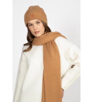 RTD&VLD Unisex Düz Triko Atkı-Bere Takım Camel