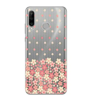 Huawei P30 Lite Uyumlu Çiçek Desenli Şeffaf Telefon Kılıfı