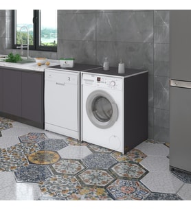 Kenzlife çamaşır&kurutma&bulaşık makinesi dolabı naumkare gri 90*140*60 kapaksız arkalıksız (Karışık)