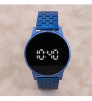 Lacivert Çelik Kordonlu Dokunmatik Led Unisex Kol Saati ST-303920