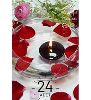 Float  Siyah 24 Adet Yüzen Mum  4 Saat Yanan Tea Light Mum  Kokusuz Terapi Mu