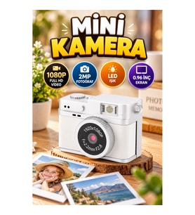 Mini Retro Dijital Kamera – 1080P Full HD Video, 2MP Fotoğraf, LED Işık ve 0.96 İnç Ekran
