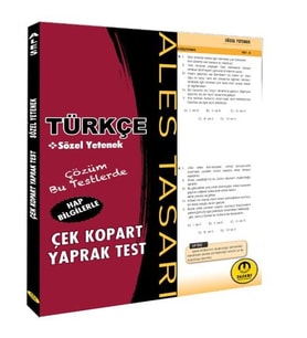 Tasarı ALES Türkçe Sözel Yetenek Yaprak Test Çek Kopart