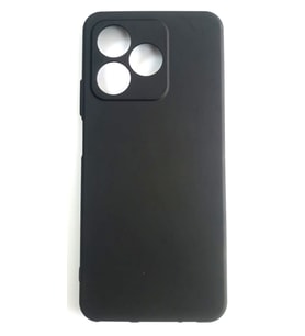 Realme C53 Yumuşak Slikon Kılıf Kadife Dokulu Mat Siyah