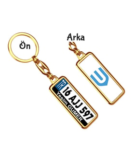 Kişiye Özel Skywell İmge Logo Tema Plaka Anahtarlık (Altın)
