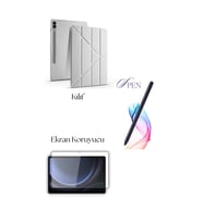Fuchsia Galaxy Tab S10 Plus ile Uyumlu Tablet Kılıfı S Pen Tablet Kalemi Temperli Ekran Koruyucu Set