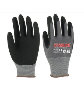 Starline E-91 Köpük Nitril Eldiven (Siyah-Gri)