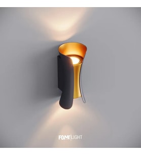 FoneLight Butterfly 22 cm LED Duvar Apliği Siyah Altın Alüminyum IP65 Bahçe Cephe Dış Mekan Aydınlatması 3000K