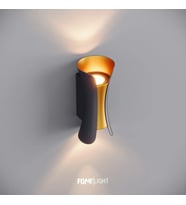 FoneLight Butterfly 22 cm LED Duvar Apliği Siyah Altın Alüminyum IP65 Bahçe Cephe Dış Mekan Aydınlatması 3000K