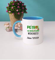 Petrol ve Doğalgaz Mühendisi Kupa Bardak Mavi