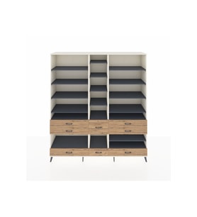 Hyperion Dolap 19 Raflı 8 Çekmeceli  220x44x243 Aytaşı-Antrasit/Çam