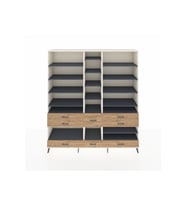 Hyperion Dolap 19 Raflı 8 Çekmeceli  220x44x243 Aytaşı-Antrasit/Çam