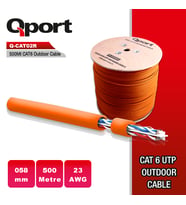 QPORT CAT6 Utp 23AWG Turuncu 500m Outdoor Makaralı Kablo Q-CATO2R