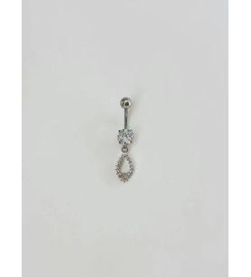 Taşlı Su Detaylı Göbek Piercing - Pg0094