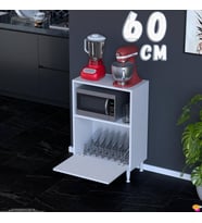 Eliusta Lara 60 cm Çok Amaçlı Mikrodalga Dolabı Alttan Kapaklı Fırınlık Kiler Ekmeklik 60x87x32 cm