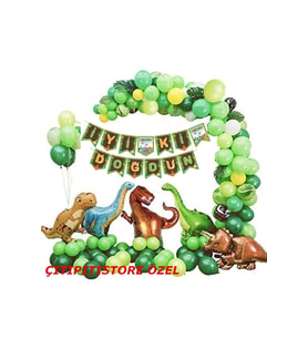 Çıtıpıtıstore Dinazor Lüks Doğum Günü Balon Seti