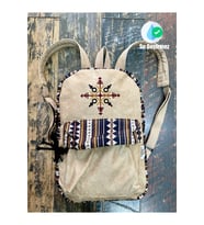 Su Geçirmez Nubi Etnik Otantik Bohem Nakışlı Desenli Sırt Çantası Günlük Seyahat Kullanım (Camel)