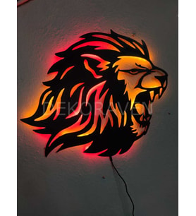 Aslan Led Işıklı Tablo