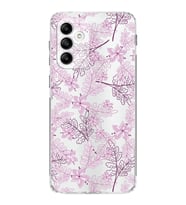 Samsung Galaxy M13  Kamera korumalı Kapak Floral Pudra Tasarımlı  Şeffaf Kılıf