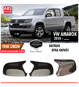 Vw Amarok 2010 ve Sonrası Uyumlu Batman Yarasa Ayna Kapağı Piano Black ABS Plastik