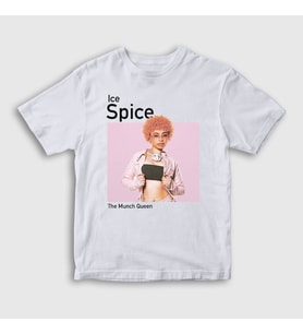 Presmono Unisex Çocuk Beyaz Poster Ice Spice T-Shirt 533649tt